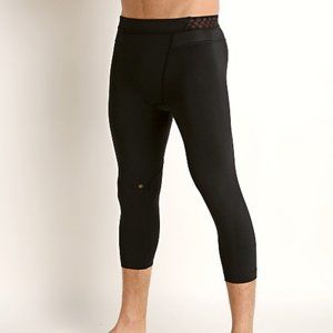 COPY - NEW UNDER ARMOUR RUSH 3/4 LEGGING COMPRESSION PANTS BLACK/BLACK SIZE MED…
